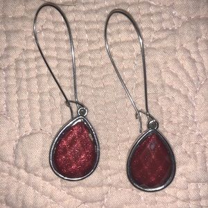 Red teardrop earrings